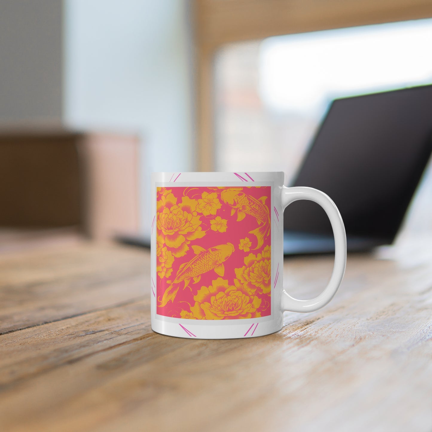 Vibrant Golden Koi Fish Mug 11 oz Just Gigi IFYKYK