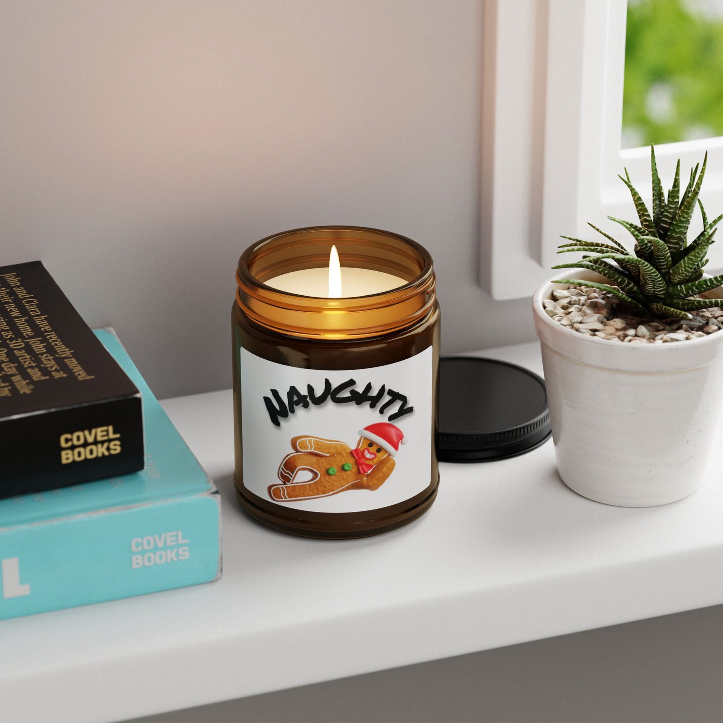 'Naughty' Gingerbread man- Soy, Scented Candle - Just Gigi IFYKYK