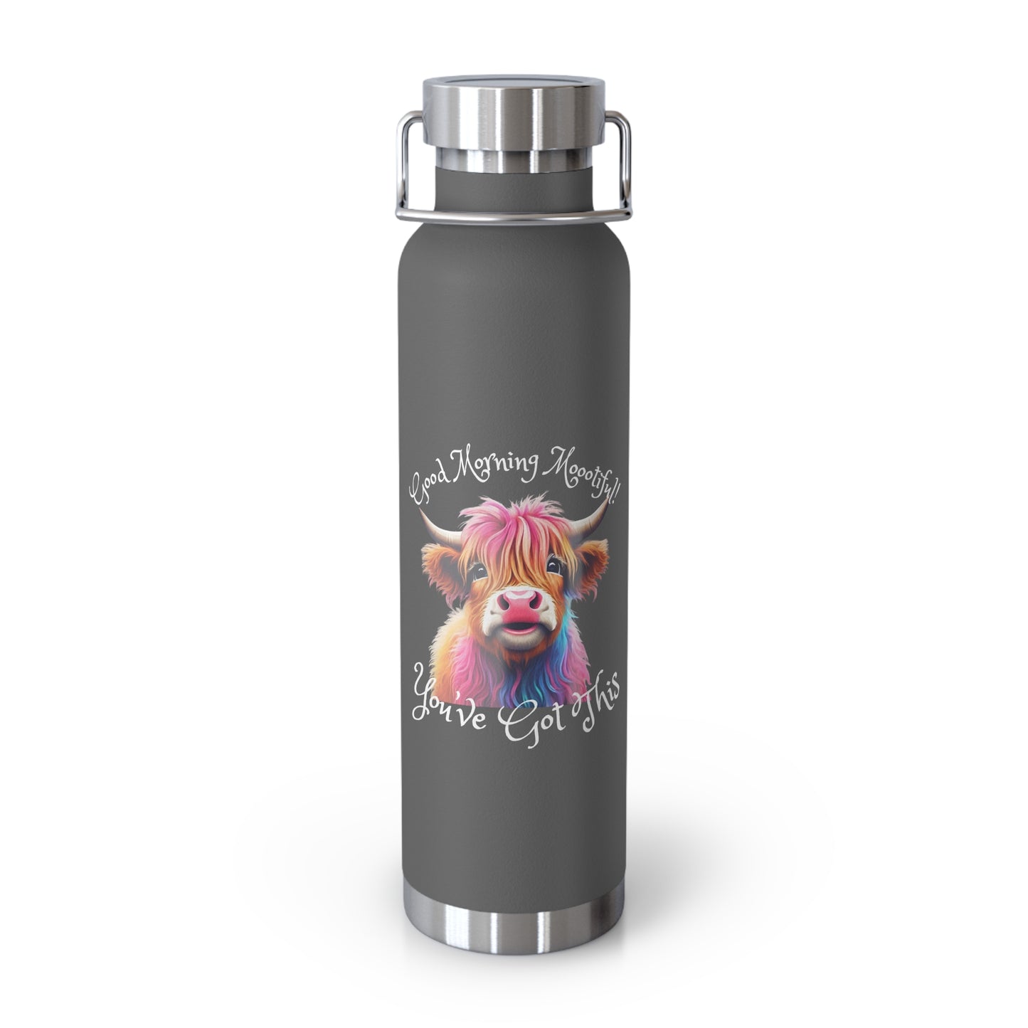 Good Morning Moootiful Copper Vacuum Insulated Bottle