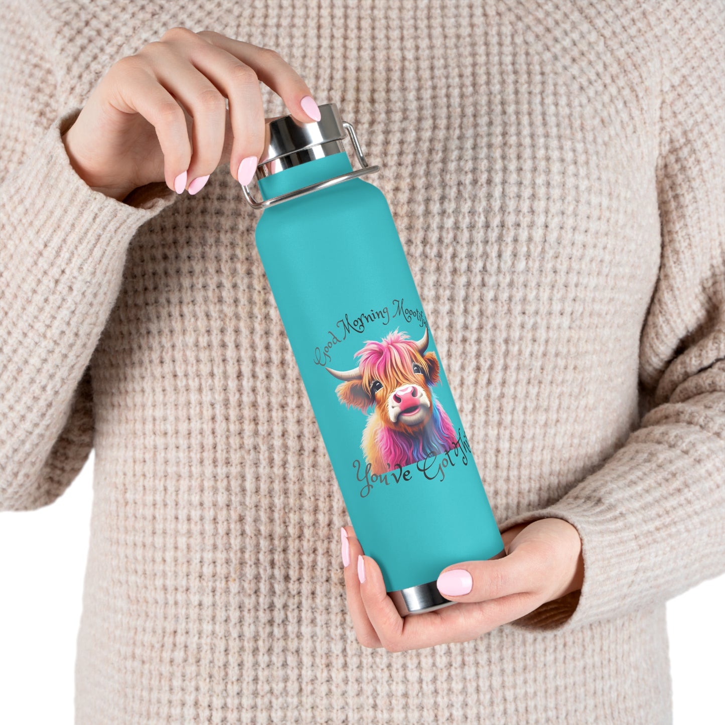 Good Morning Moootiful Copper Vacuum Insulated Bottle