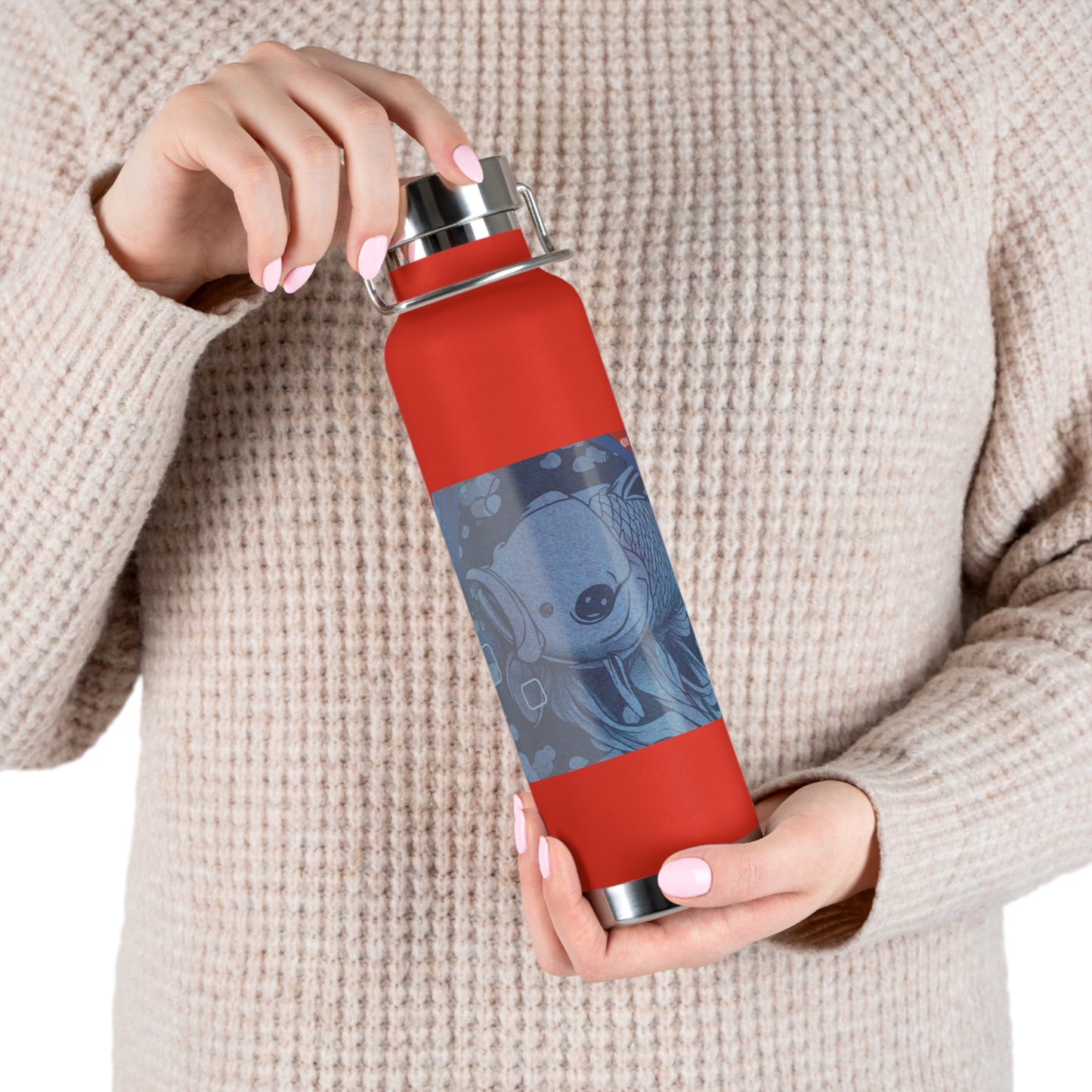 Blue Koi Copper Vacuum Insulated Bottle, 22oz