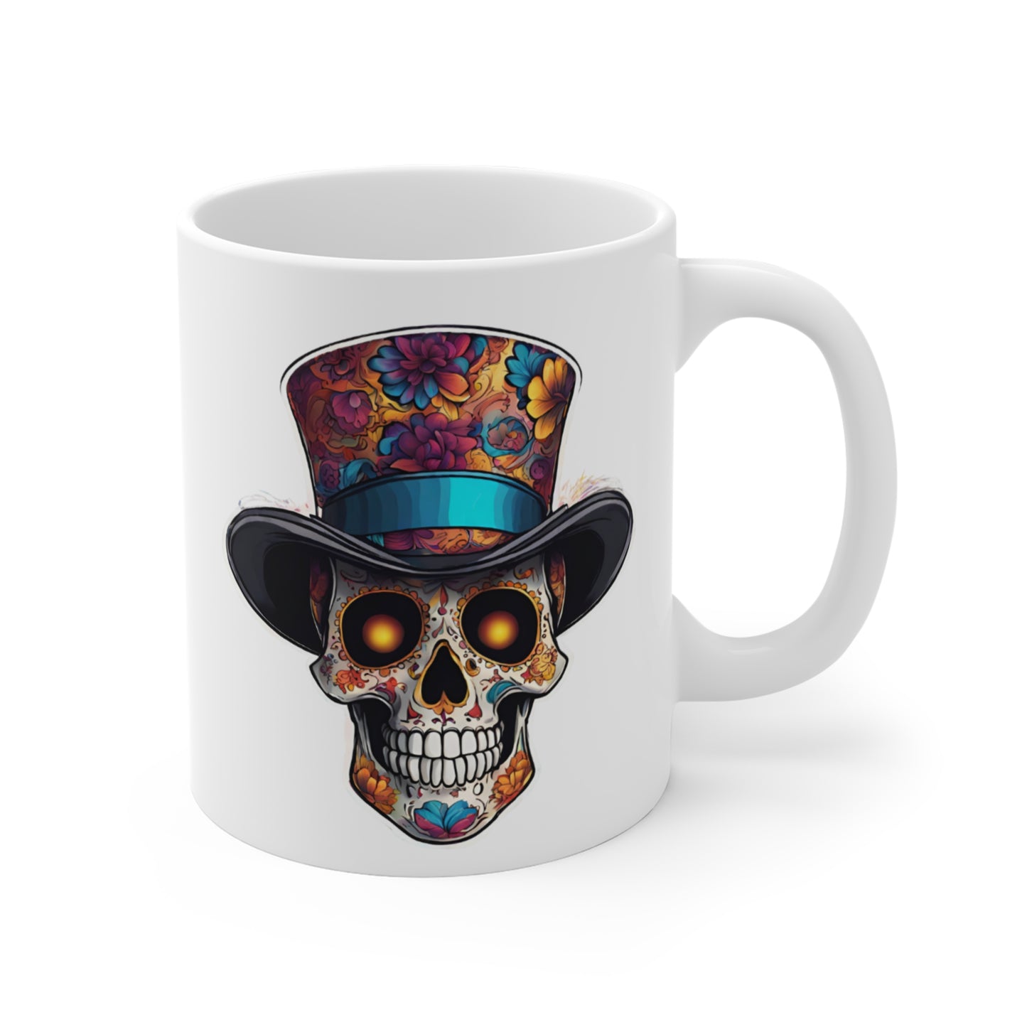 Colorful Sugar Skull w Top Hat 11 oz Mug Just Gigi IFYKYK