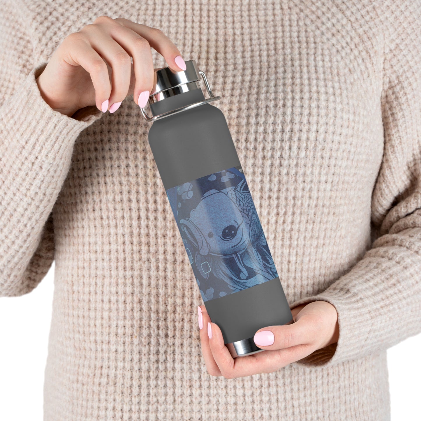 Blue Koi Copper Vacuum Insulated Bottle, 22oz