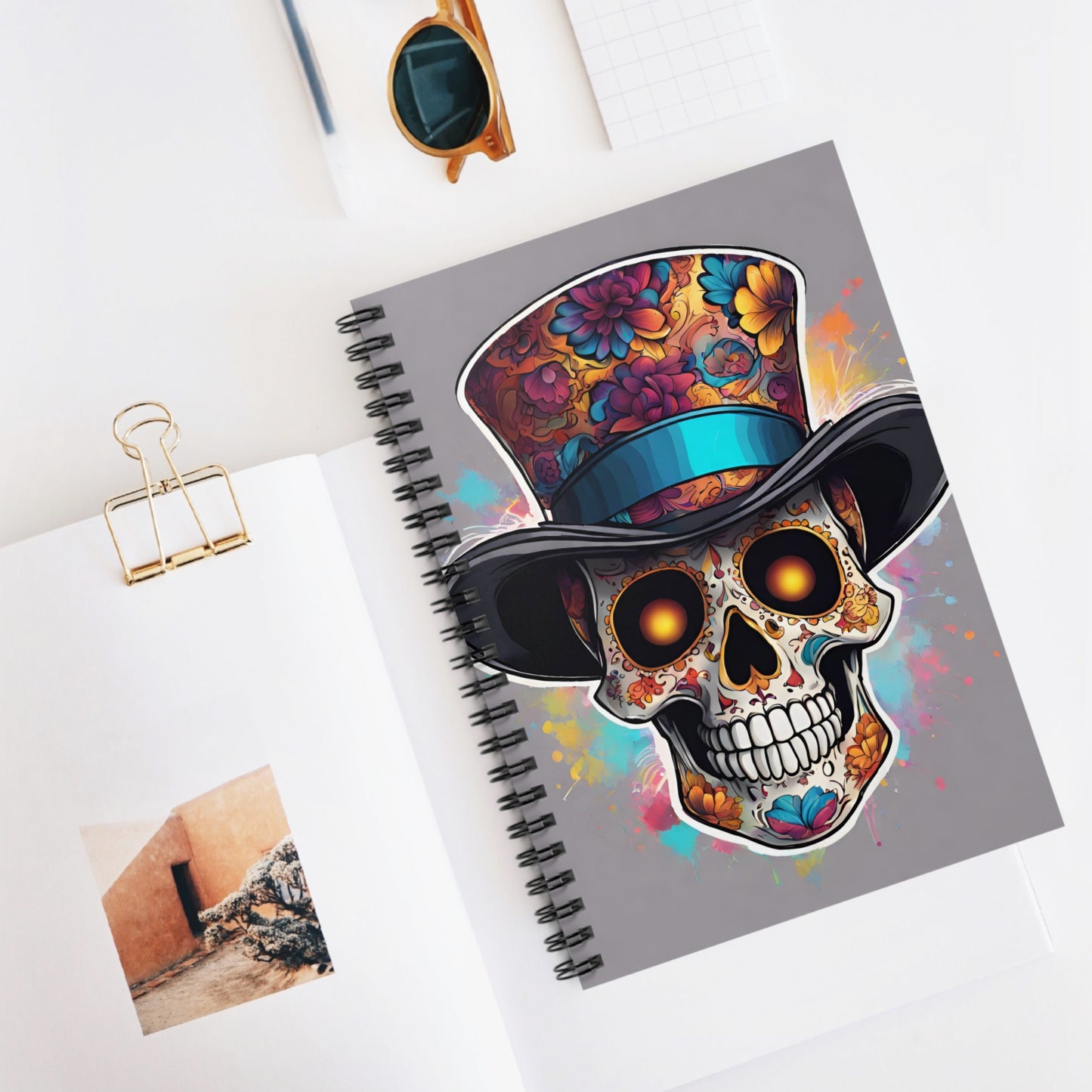 Floral sugar Skull Spiral Notebook - Just Gigi IFYKYK