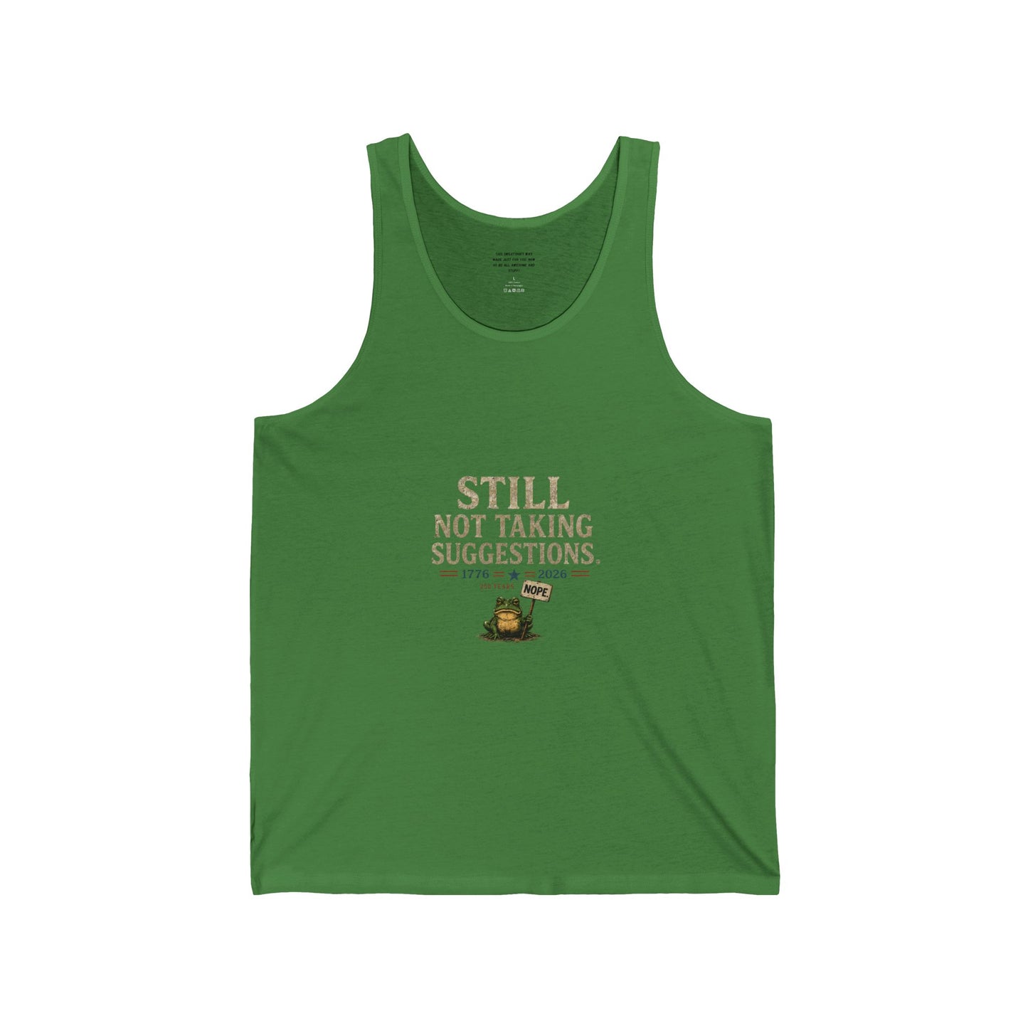 "Still Not Taking Suggestions" 250th Fun Frog Graphic Tank - Just Gigi IFYKY