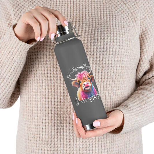 Good Morning Moootiful Copper Vacuum Insulated Bottle