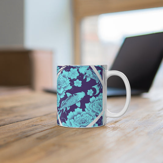 Teal Koi Fish Mug - 11oz Coffee Cup Just Gigi IFYKYYK