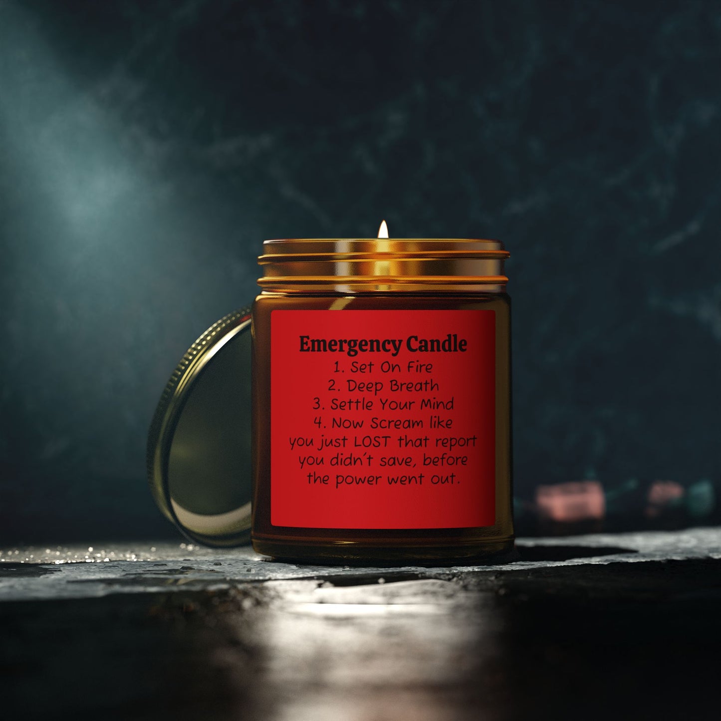 Emergency Candle - Coconut Apricot Wax Jar Candle - Just Gigi IFYKYK