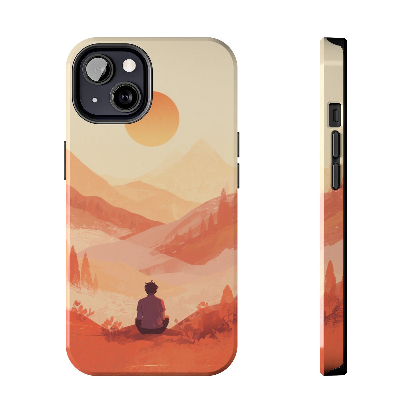 Sunset Mountain Meditation Tough Phone Case - Just Gigi IFYKYK