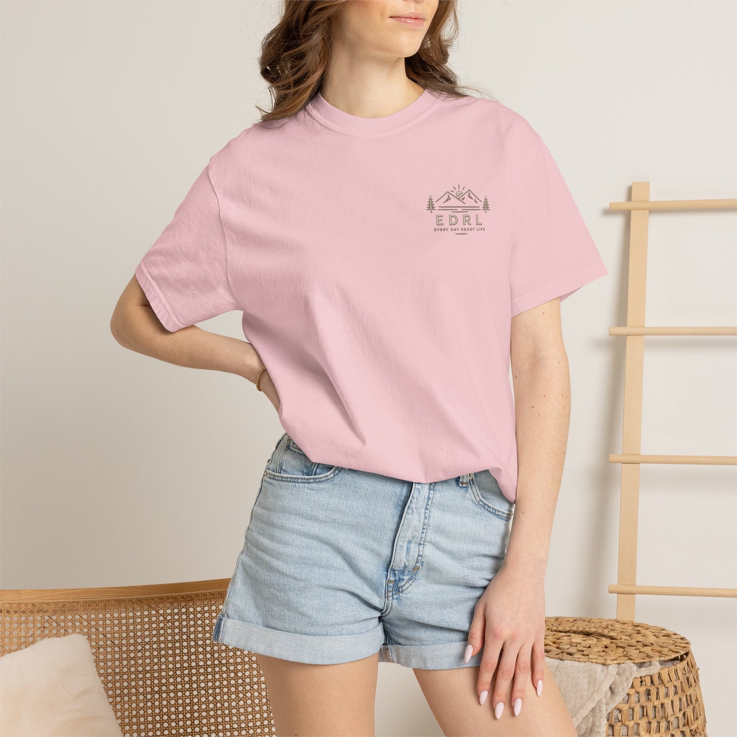 EDRL Mountain Logo T‑Shirt — Minimal Outdoor Crewneck