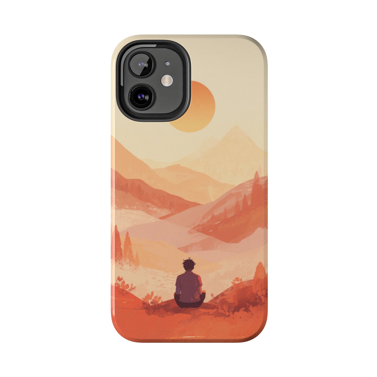 Sunset Mountain Meditation Tough Phone Case - Just Gigi IFYKYK