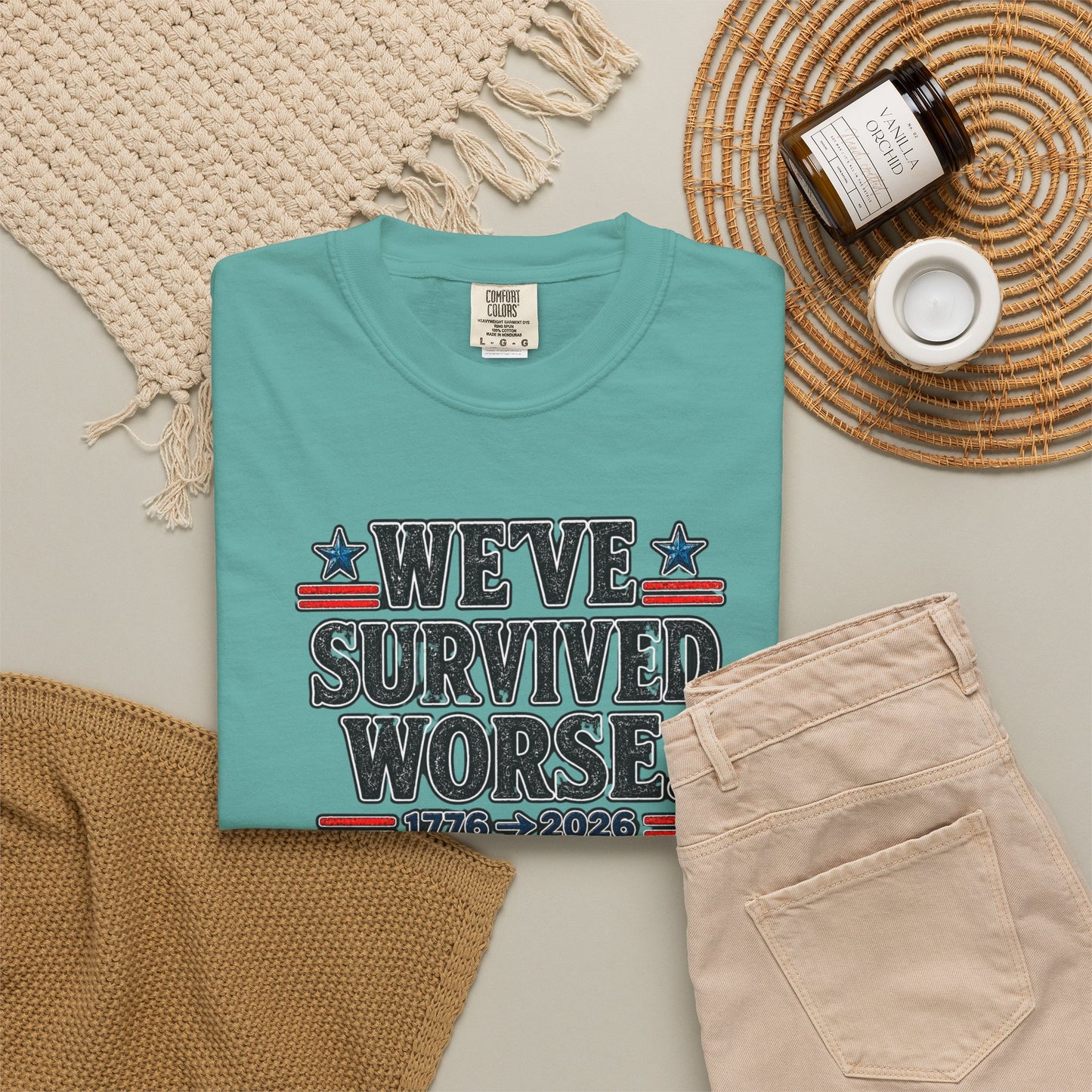 We’ve Survived Worse T-Shirt — 1776 → 2026 Patriotic Tee