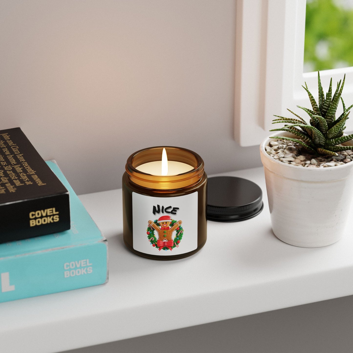 'Nice' Gingerbread Man Soy Candle — Amber Jar Just Gigi IFYKYK