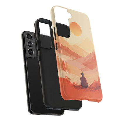 Sunset Mountain Meditation Tough Phone Case - Just Gigi IFYKYK