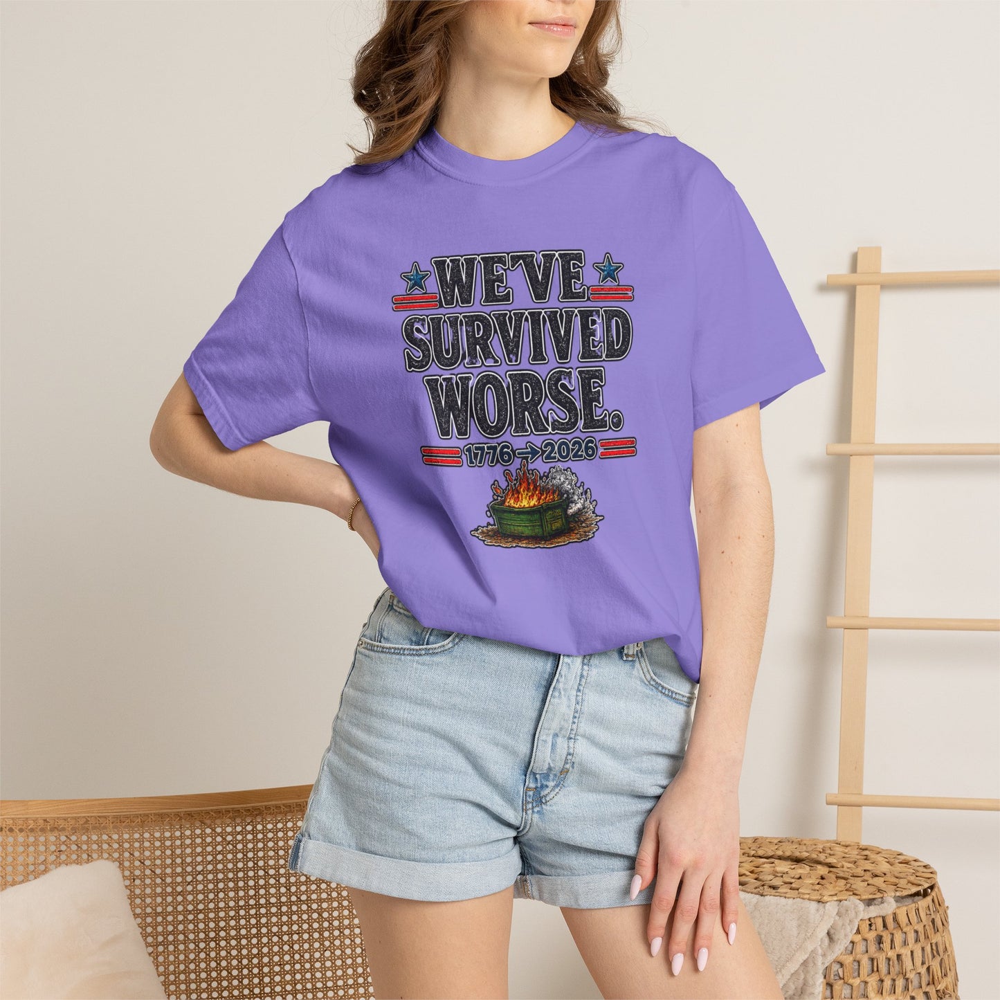 We’ve Survived Worse T-Shirt — 1776 → 2026 Patriotic Tee