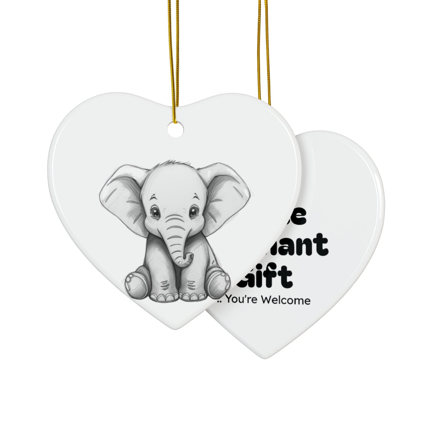 White Elephant 2025 Keepsake Ceramic Ornament — Just Gigi IFYKYK