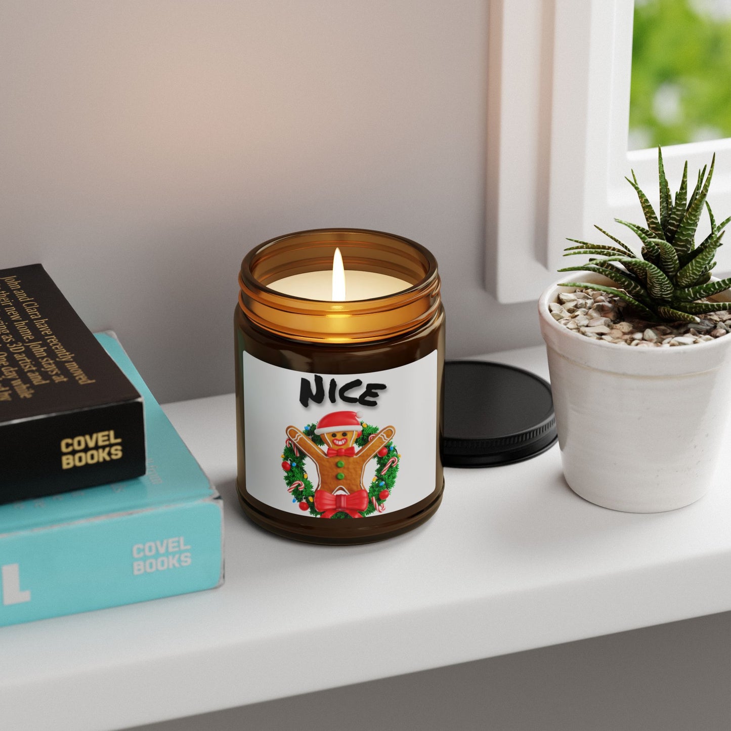 'Nice' Gingerbread Man Soy Candle — Amber Jar Just Gigi IFYKYK