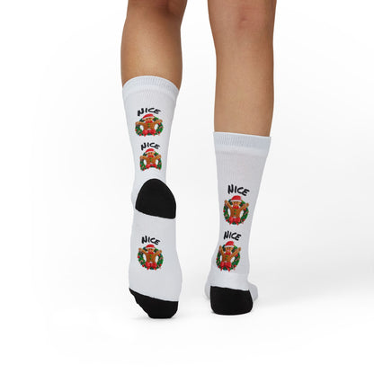 Nice Gingerbread Holiday Socks - Just Gigi IFYKYK