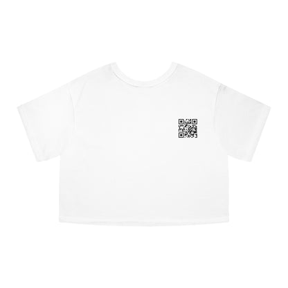 Cropped T-Shirt — Retro Cyberpunk Femme Portrait Graphic