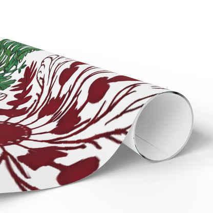 OG Red & Green Block Print Holiday Wrapping Paper - Red & Green Holiday Gift Wrap