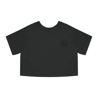 Cropped T-Shirt — Retro Cyberpunk Femme Portrait Graphic