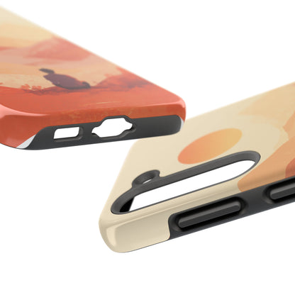 Sunset Mountain Meditation Tough Phone Case - Just Gigi IFYKYK
