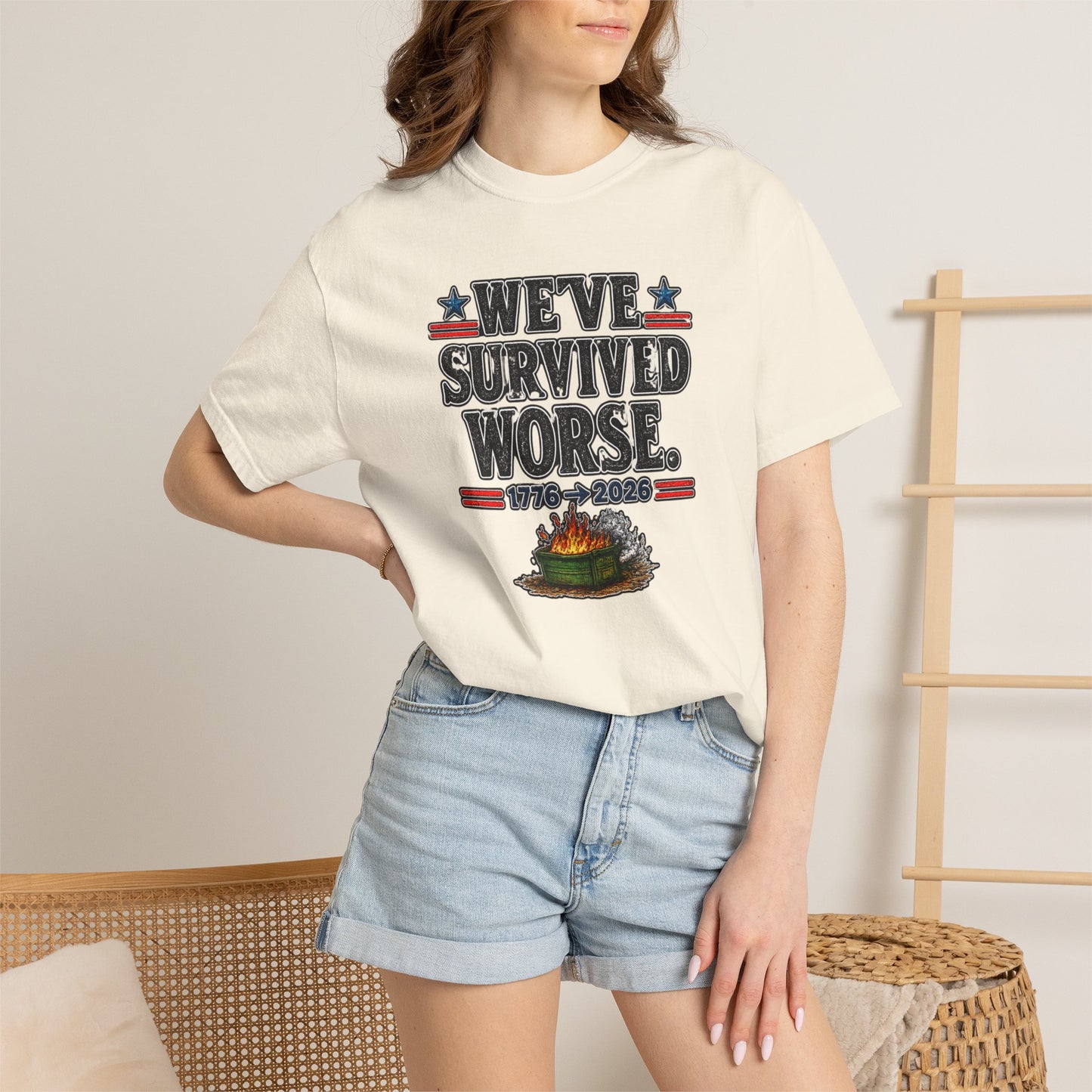We’ve Survived Worse T-Shirt — 1776 → 2026 Patriotic Tee