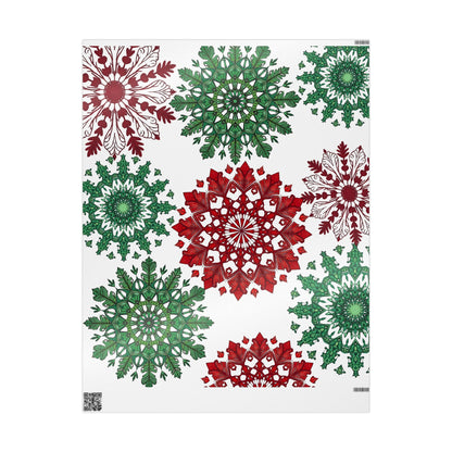 OG Red & Green Block Print Holiday Wrapping Paper - Red & Green Holiday Gift Wrap