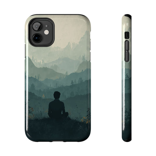 Grey Mountains Serene Silhouette Tough Case