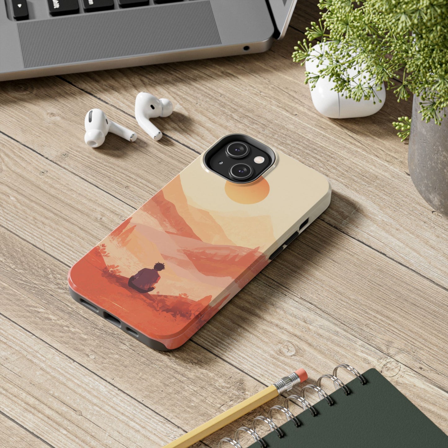 Sunset Mountain Meditation Tough Phone Case - Just Gigi IFYKYK