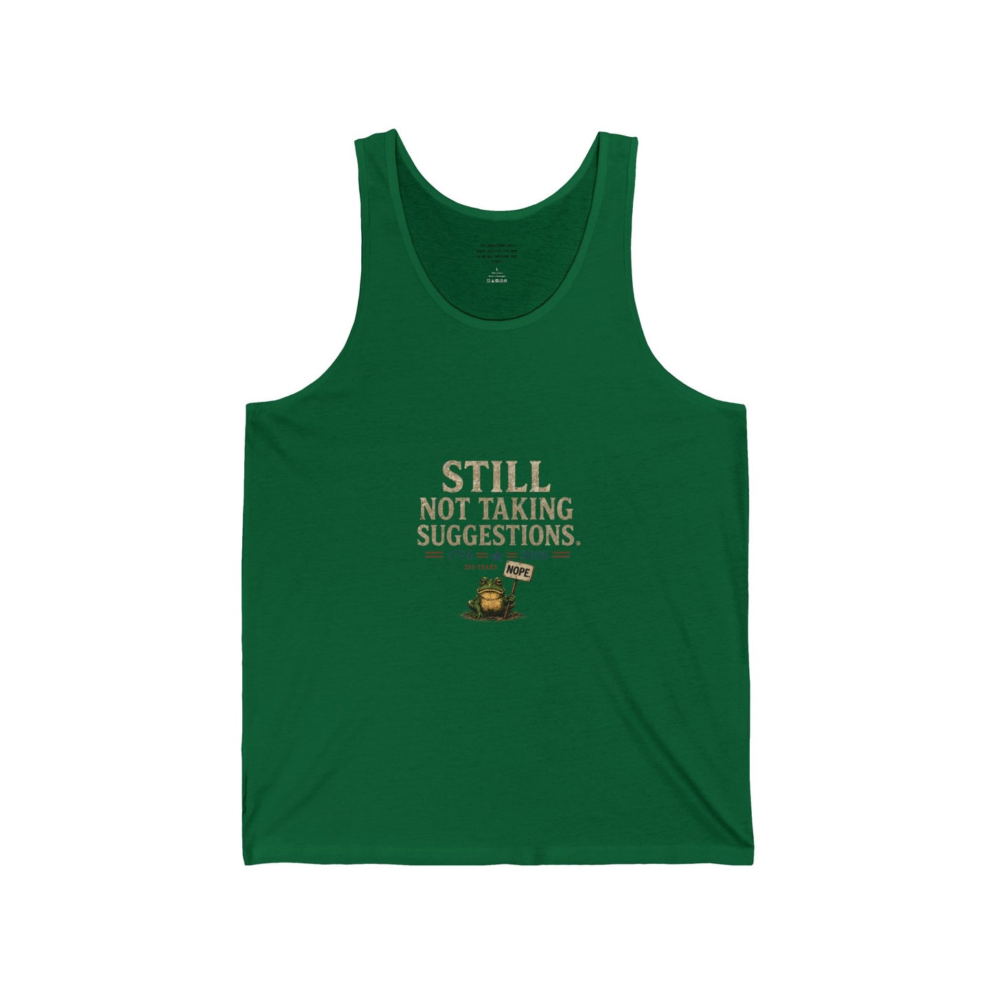 "Still Not Taking Suggestions" 250th Fun Frog Graphic Tank - Just Gigi IFYKY