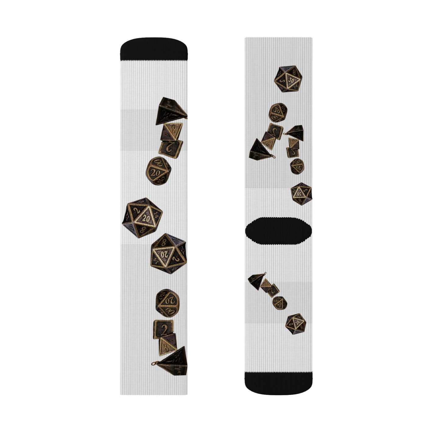 Roleplaying Dice Socks — D20 Dice Pattern Sublimation Crew Socks