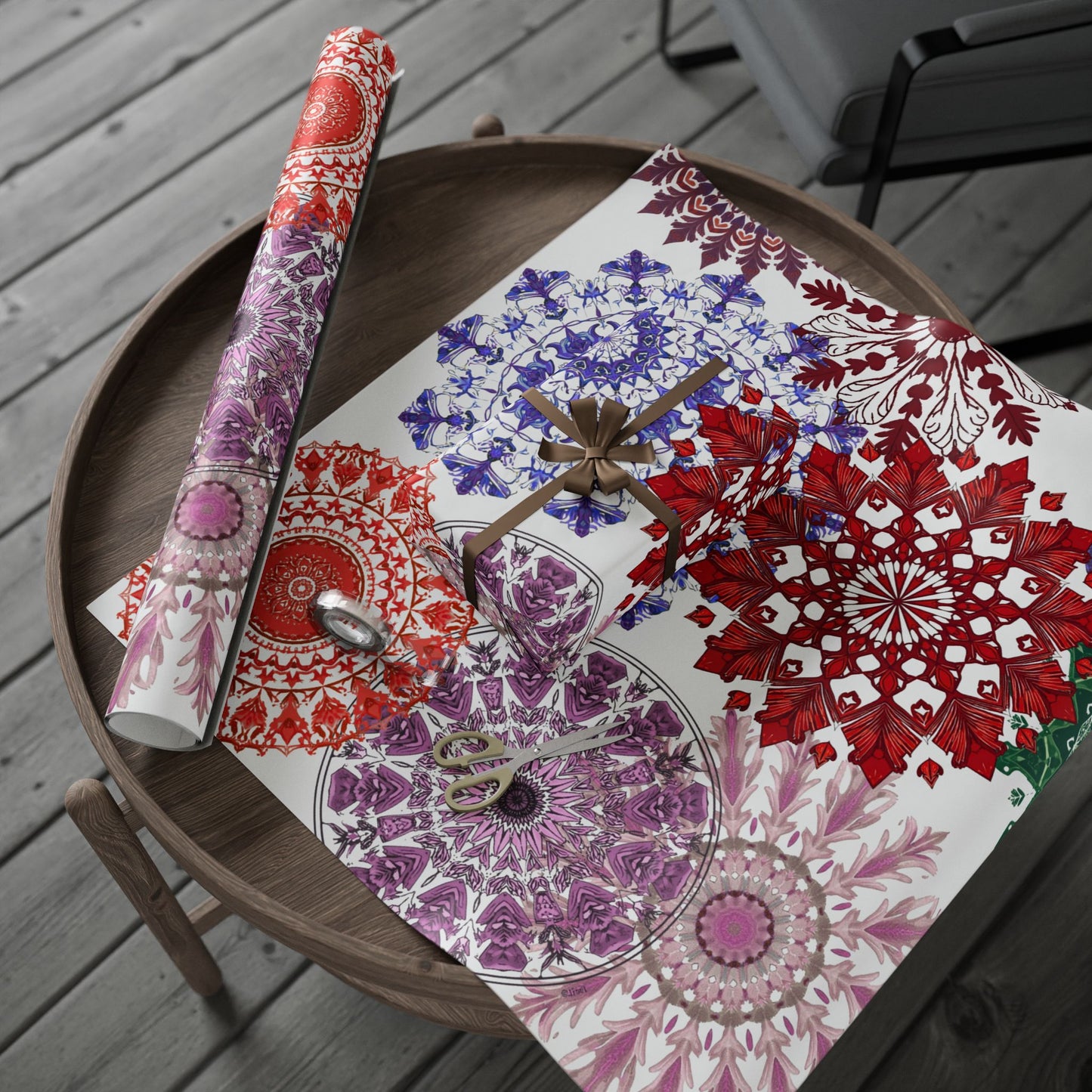 Kaleidoscope Mandala Snowflake Wrapping Paper -Just Gigi IFYKYK