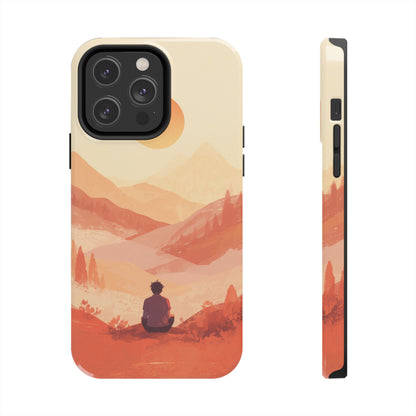 Sunset Mountain Meditation Tough Phone Case - Just Gigi IFYKYK