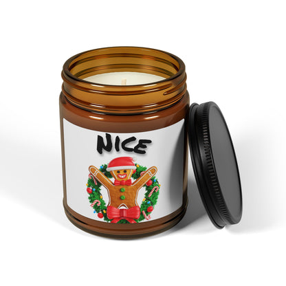'Nice' Gingerbread Man Soy Candle — Amber Jar Just Gigi IFYKYK