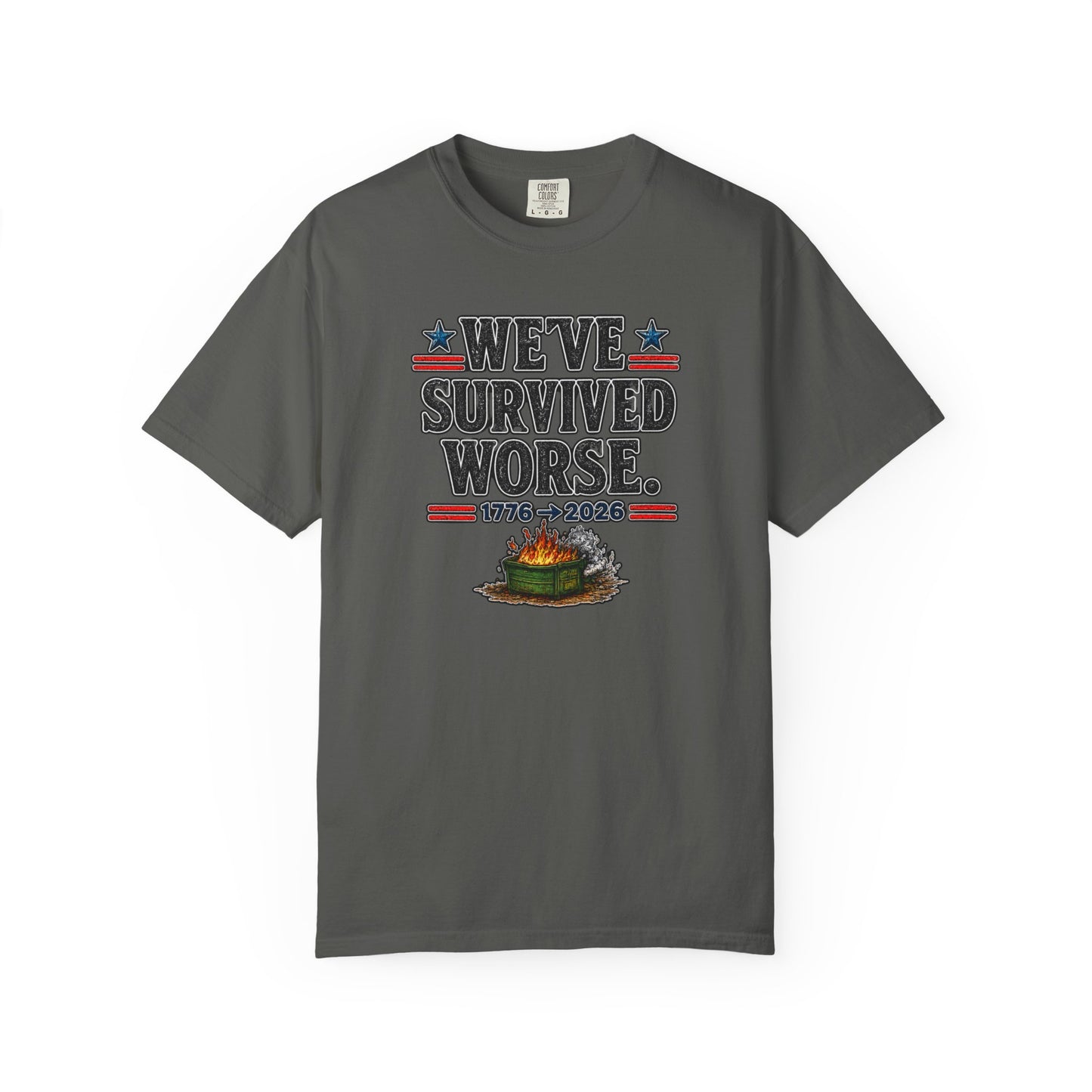 We’ve Survived Worse T-Shirt — 1776 → 2026 Patriotic Tee