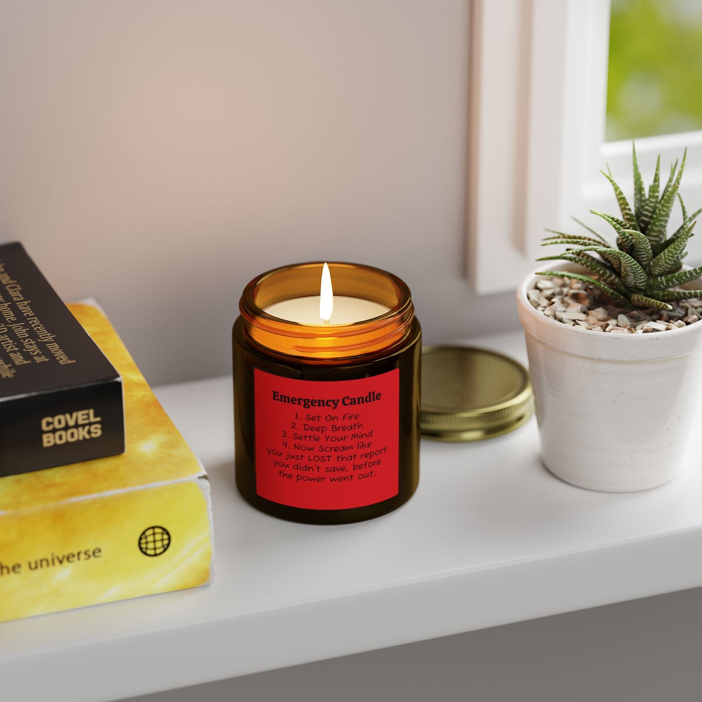 Emergency Candle - Coconut Apricot Wax Jar Candle - Just Gigi IFYKYK