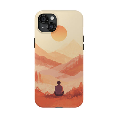 Sunset Mountain Meditation Tough Phone Case - Just Gigi IFYKYK