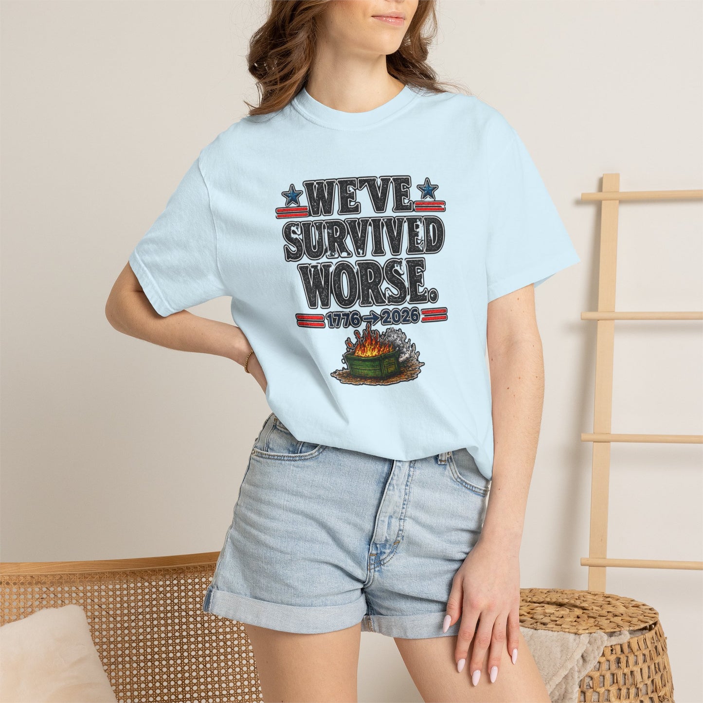 We’ve Survived Worse T-Shirt — 1776 → 2026 Patriotic Tee