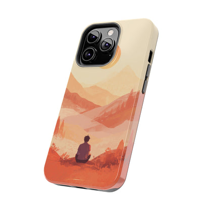 Sunset Mountain Meditation Tough Phone Case - Just Gigi IFYKYK