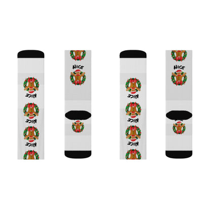 Nice Gingerbread Holiday Socks - Just Gigi IFYKYK