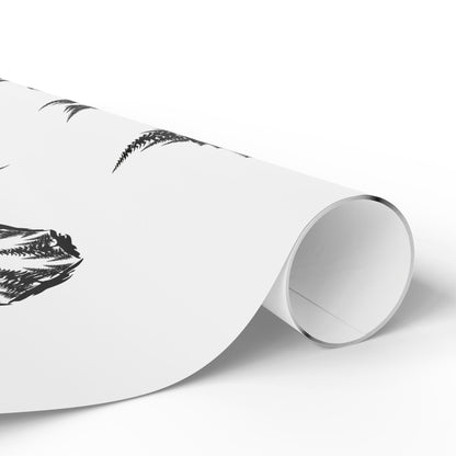 Black & White Snowflake Trees Hidden Image Wrapping Paper Roll - Just Gigi IFYKYK