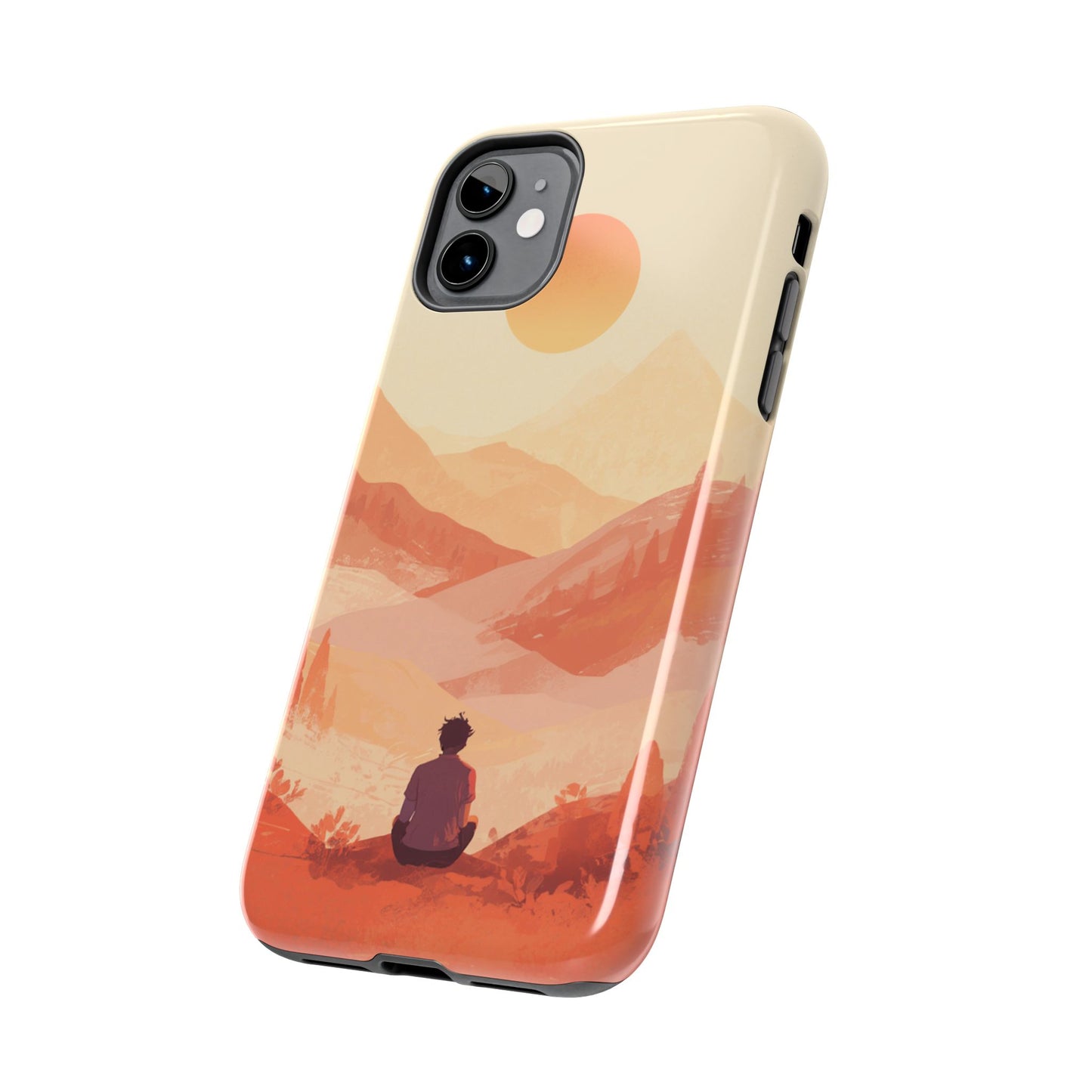 Sunset Mountain Meditation Tough Phone Case - Just Gigi IFYKYK