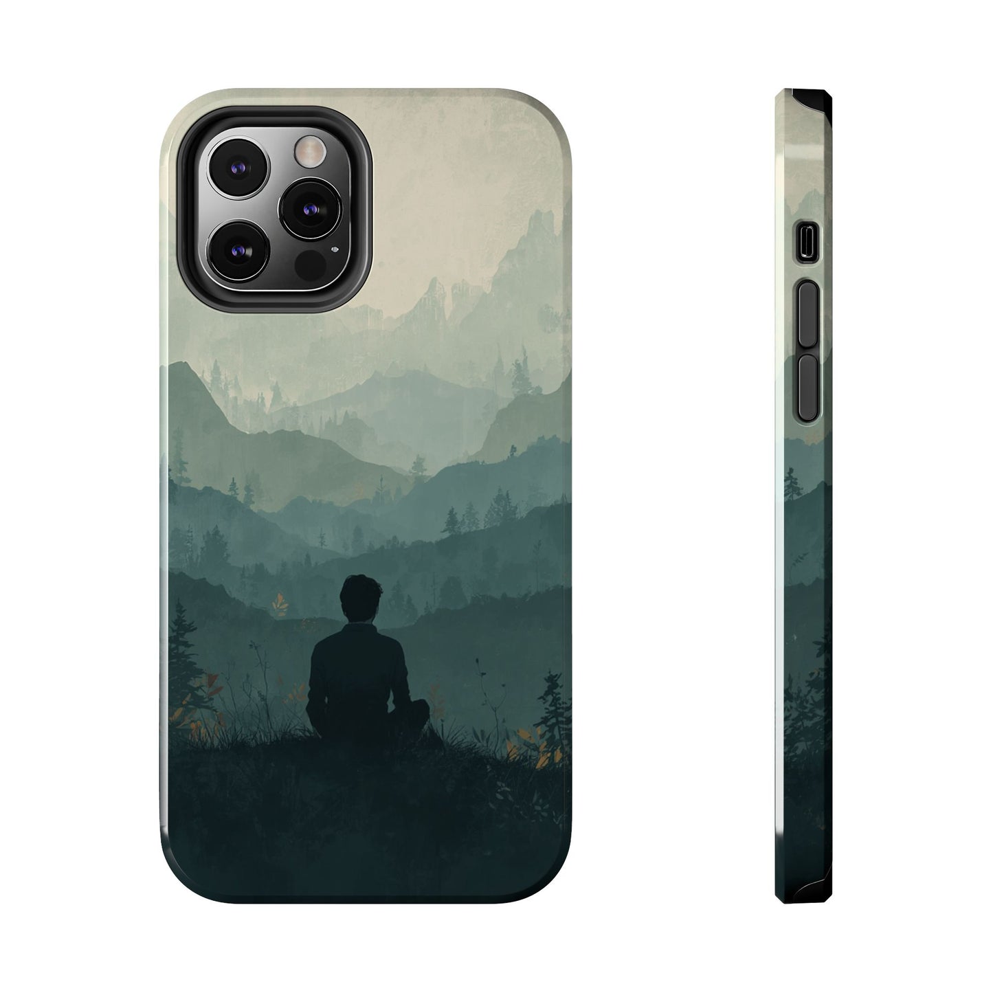 Grey Mountains Serene Silhouette Tough Case