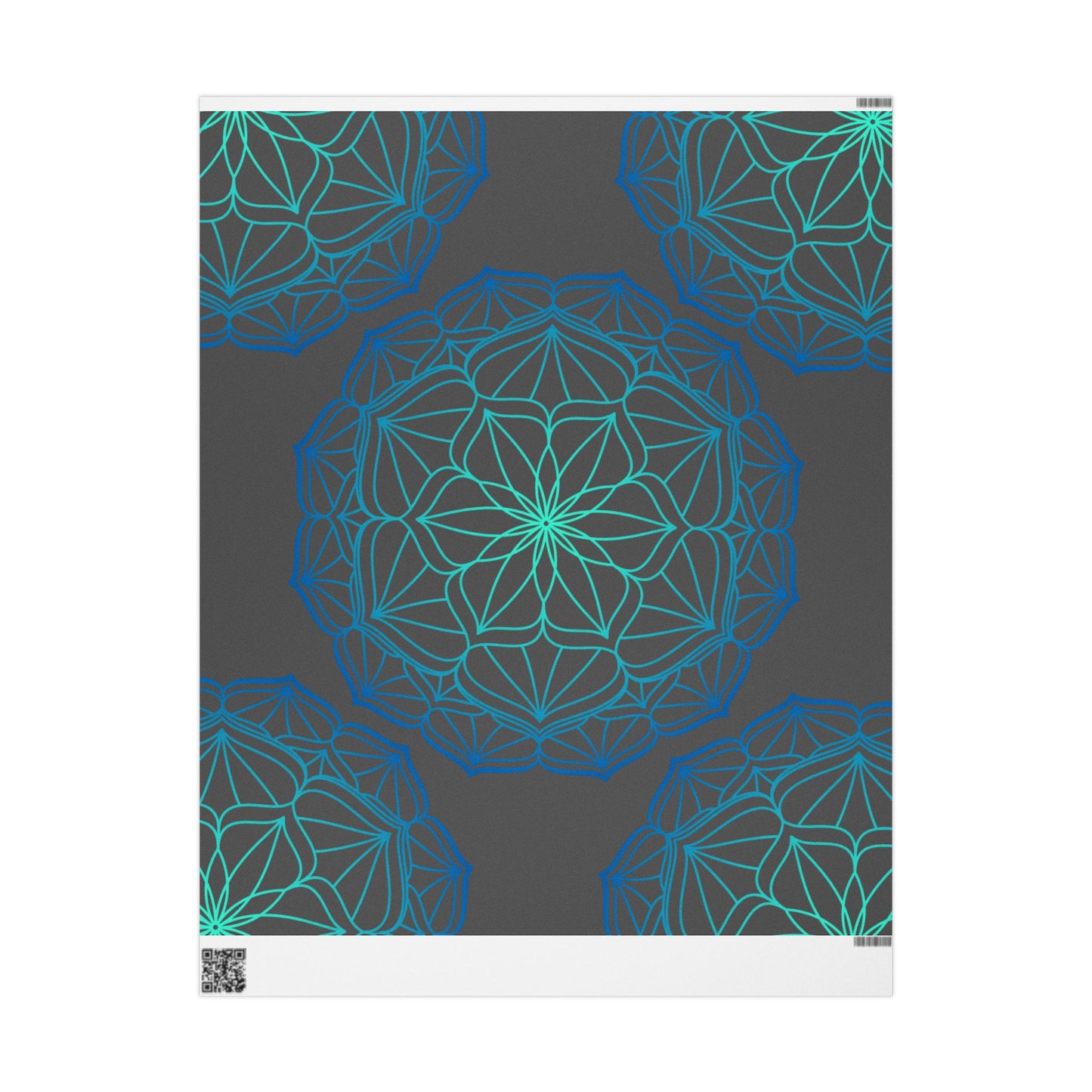 Mandala Geometric Blue Wrapping Paper Roll — Just Gigi IFYKYK
