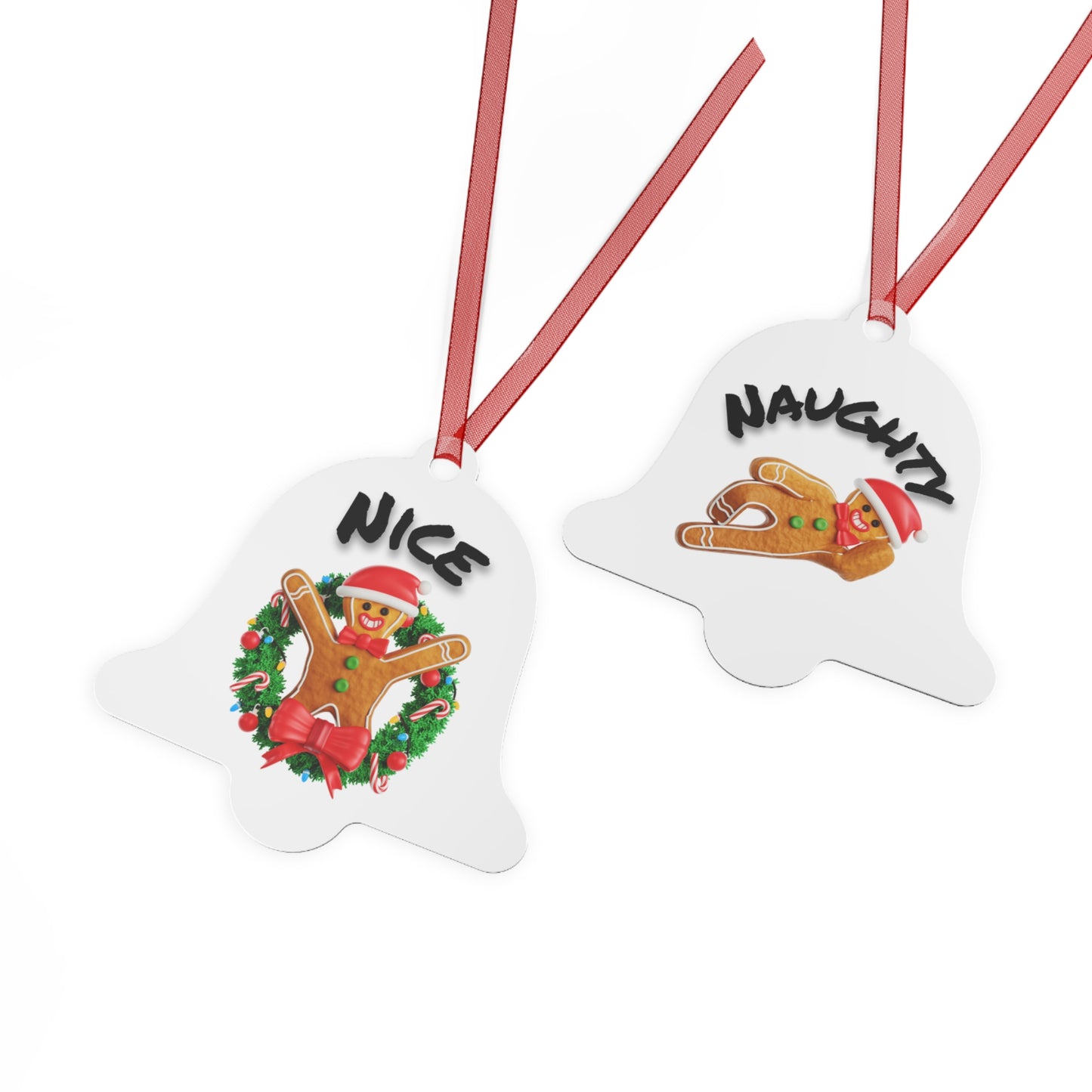 Naughty & Nice Gingerbread Metal Ornaments — Just Gigi IFYKYK