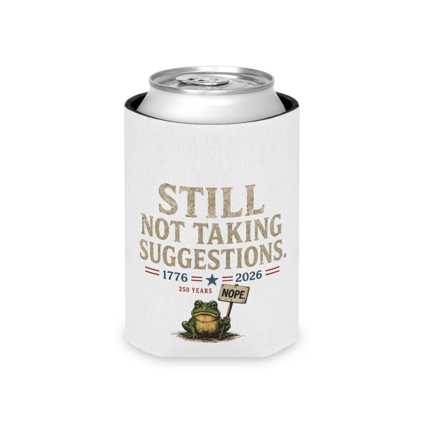 250th Anniversary Patriotic USA Frog Can Koozie