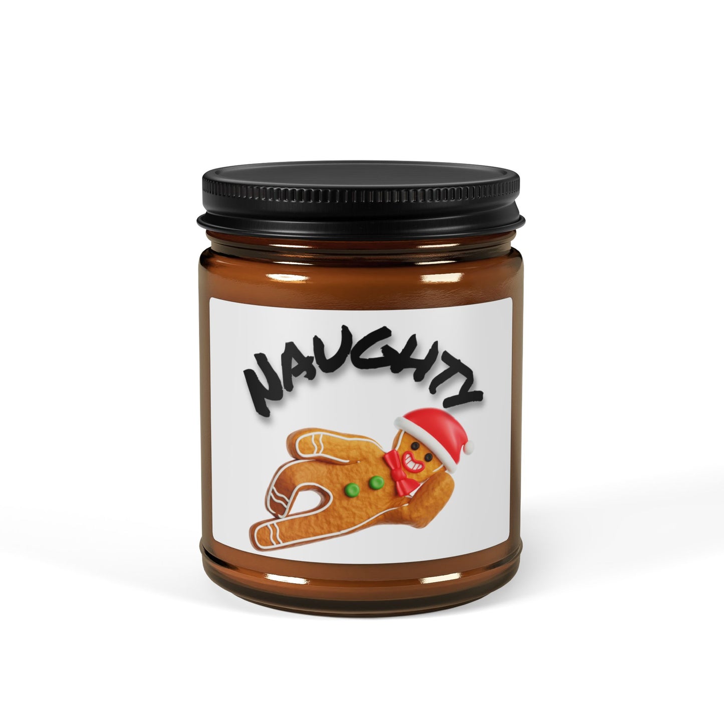 'Naughty' Gingerbread man- Soy, Scented Candle - Just Gigi IFYKYK