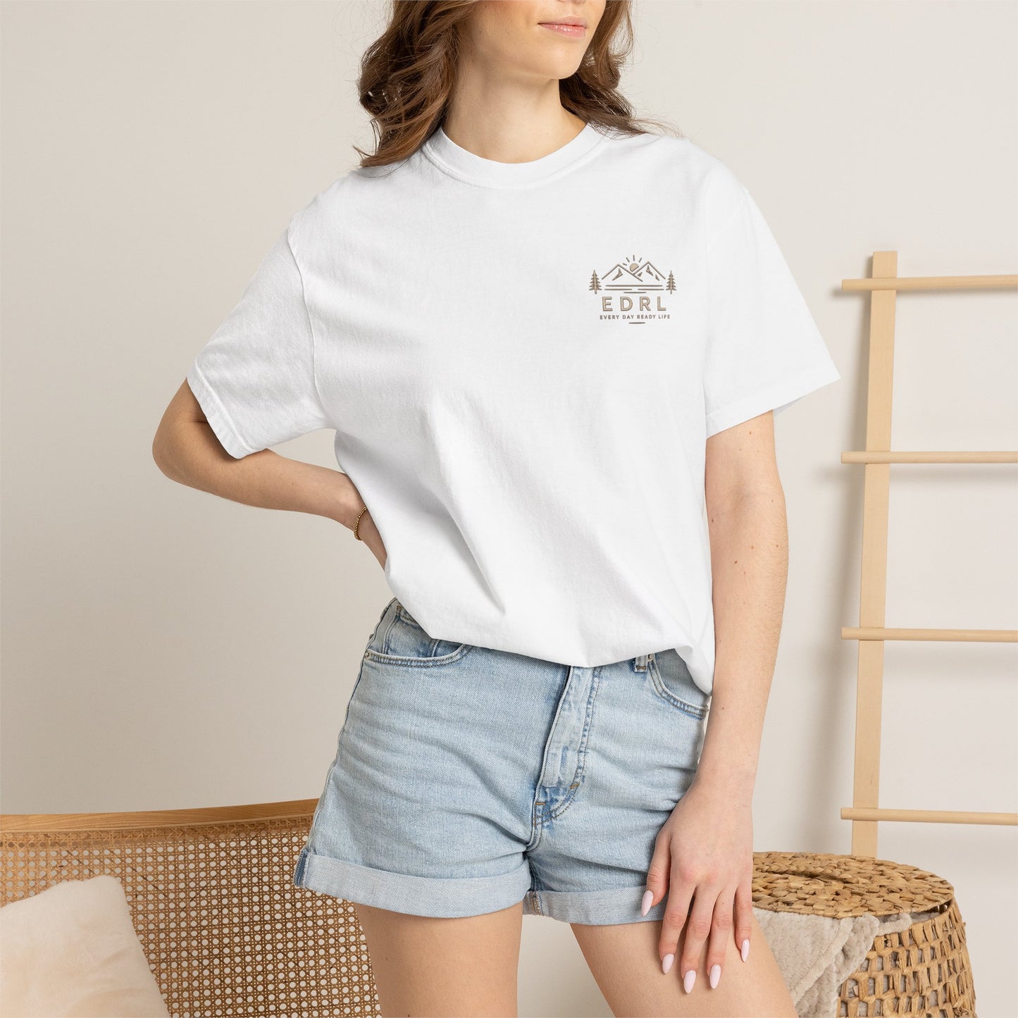 EDRL Mountain Logo T‑Shirt — Minimal Outdoor Crewneck
