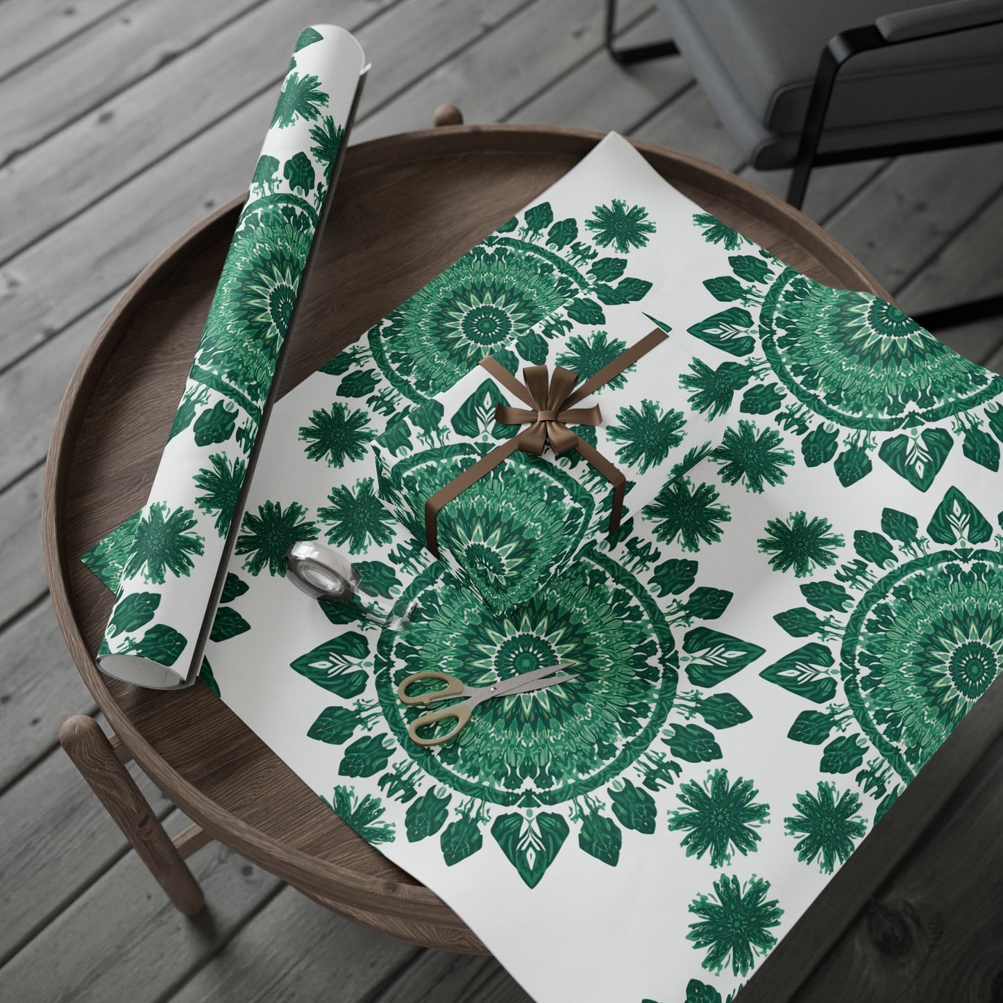Pine Mandala Minimalist Wrapping Paper - Just Gigi IFYKYK